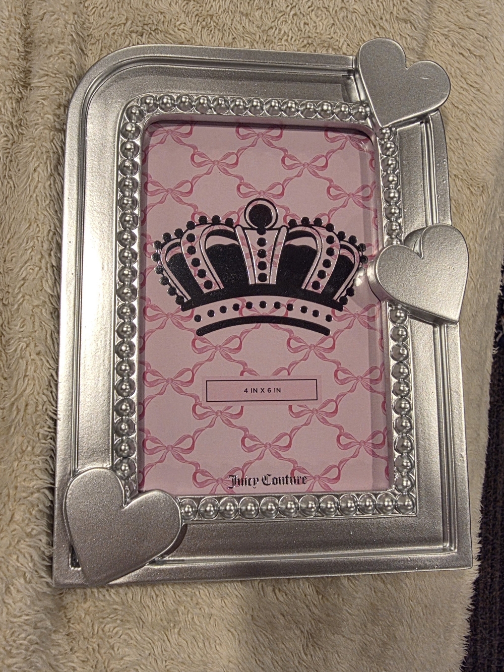 Juicy Couture Silver Heart Picture Frame with Pink Insert